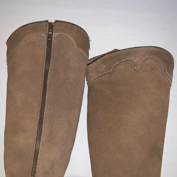 MATISSE SUEDE WESTERN, COWGIRL, BOHO BOOTS W/ ANKLE HARNESS & BUCKLES - Picture 10 of 16